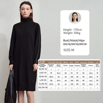 Zeitloses Rollkragen Kleid Für Damen Warme Gestrickte Passform Herbst