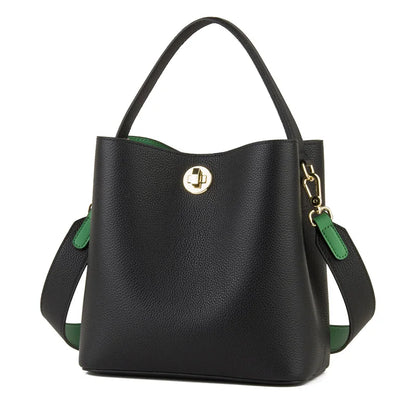 Mini Bucket Bag Vollnarbigem Rindleder | Zwei-Lagen