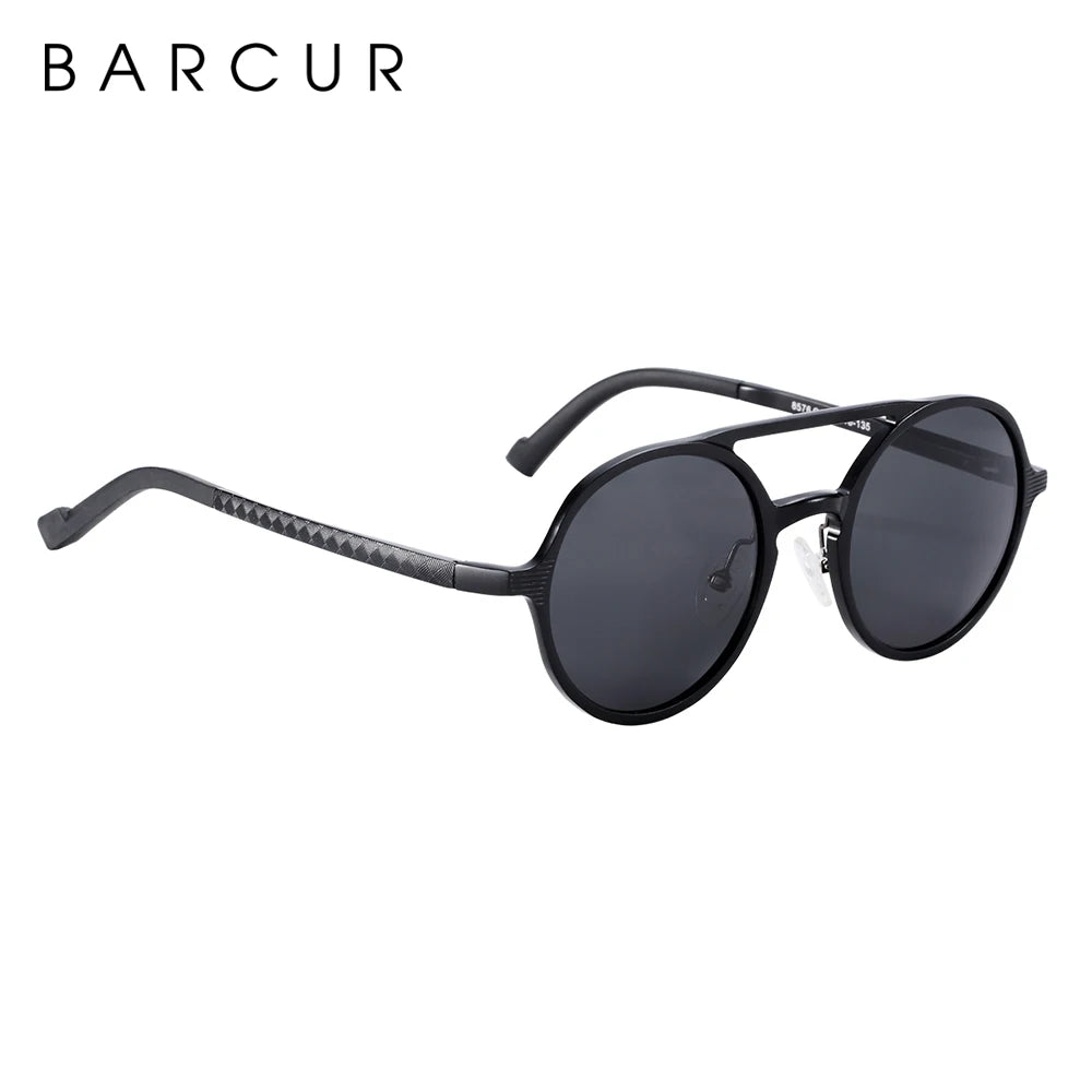 Sonnenbrille Steampunk rund Al-Mg Retro Vintage leicht Herren Damen