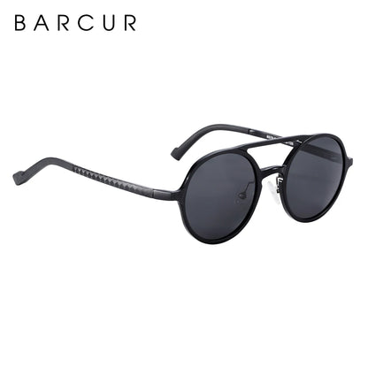 Sonnenbrille Steampunk rund Al-Mg Retro Vintage leicht Herren Damen