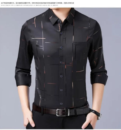 Langarm- und Kurzarm-Herrenhemd in Schwarz und Weiß – Slim Fit Business- und Bürohemd in Unifarben