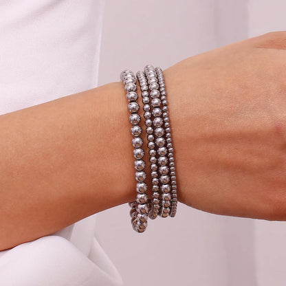 Damen-Perlenarmband mit Farbverlauf aus Edelstahl