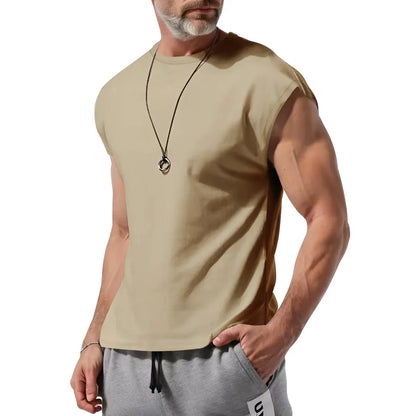 Eng anliegendes Herren-Unterhemd aus Baumwolle – schweißabsorbierend und ideal für Fitness und Sport im Sommer.