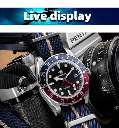 ADDIESDIVE TOP Men's Watches 20Bar Diving BGW9 Super Luminous AD2044 Swiss Ronda 515-24H GMT Watch Quartz Watch