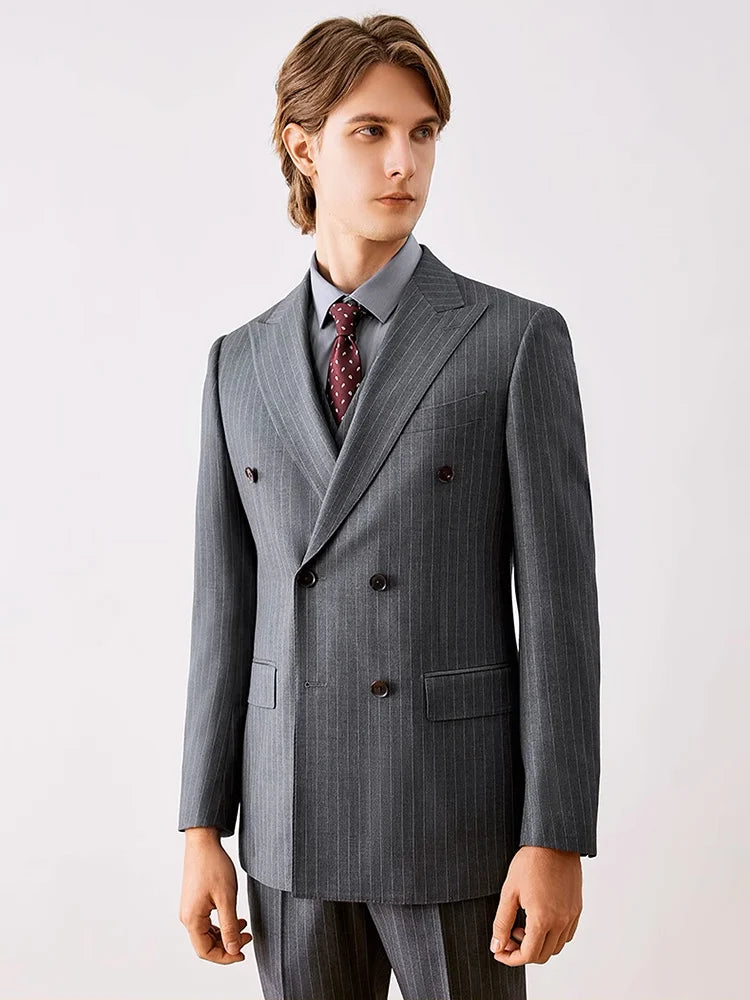Eleganter Herrenanzug aus 70% Wolle – Slim Fit, einreihig, ideal für Hochzeiten, Büro und festliche Anlässe.