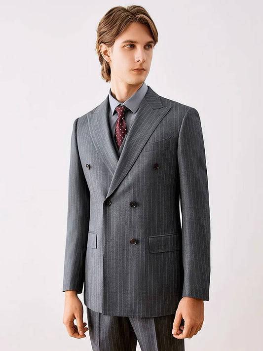 Eleganter Herrenanzug aus 70% Wolle – Slim Fit, einreihig, ideal für Hochzeiten, Büro und festliche Anlässe.