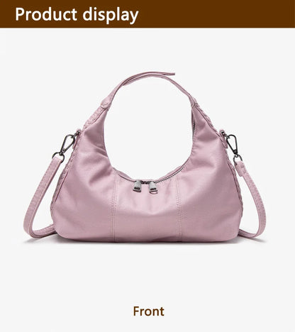 Damen-Hobo-Tasche Aus Weichem Kunstleder Mit Abnehmbarem Schulterriemen Schwarz Alltagstauglich