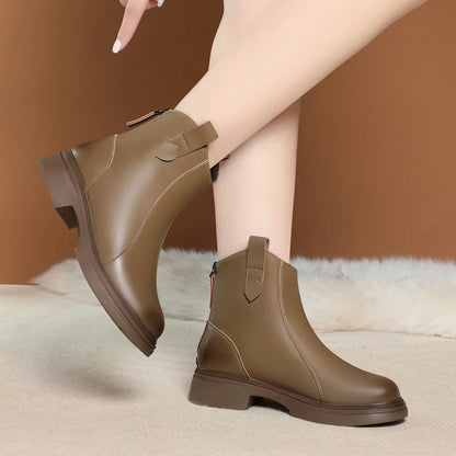 Damen Schnee Stiefel aus Faux Pelz mit rutschfester Sohle und Reißverschluss