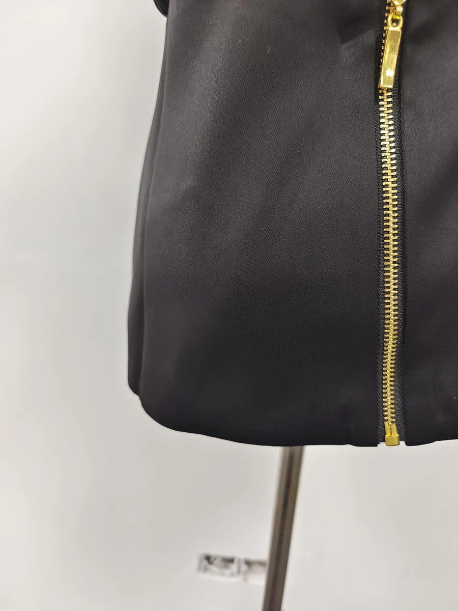 Colorblock-Blazer mit Spitzenbesatz und V-Ausschnitt – figurbetont und langärmelig für Damen