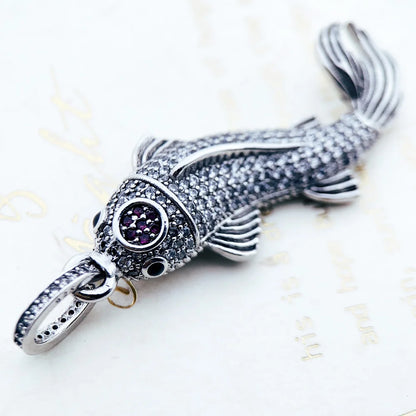 Damen-Charm-Anhaenger Koi-Fisch Glueck aus Sterlingsilber