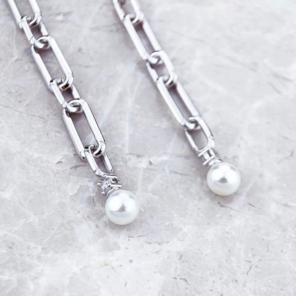 Damen-Ohrringe Perle Wassertropfen Vintage Eleganz aus Sterlingsilber