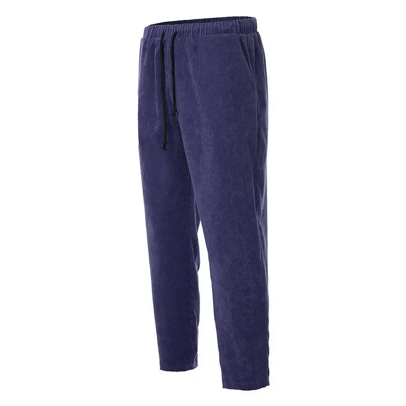 Leichte Herren-Eis-Seidenhose mit elastischem Bund – lockere, gerade Freizeithose für Sport und Alltag