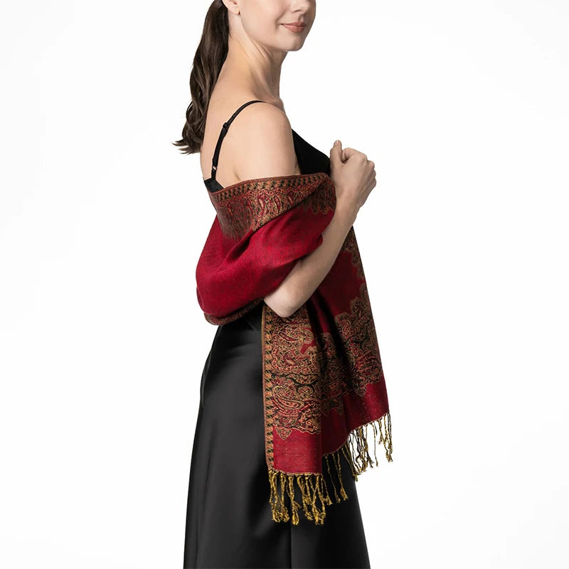Damen Winterschal Kaschmir Plaid warm Pashmina Bandana Quaste Qualität
