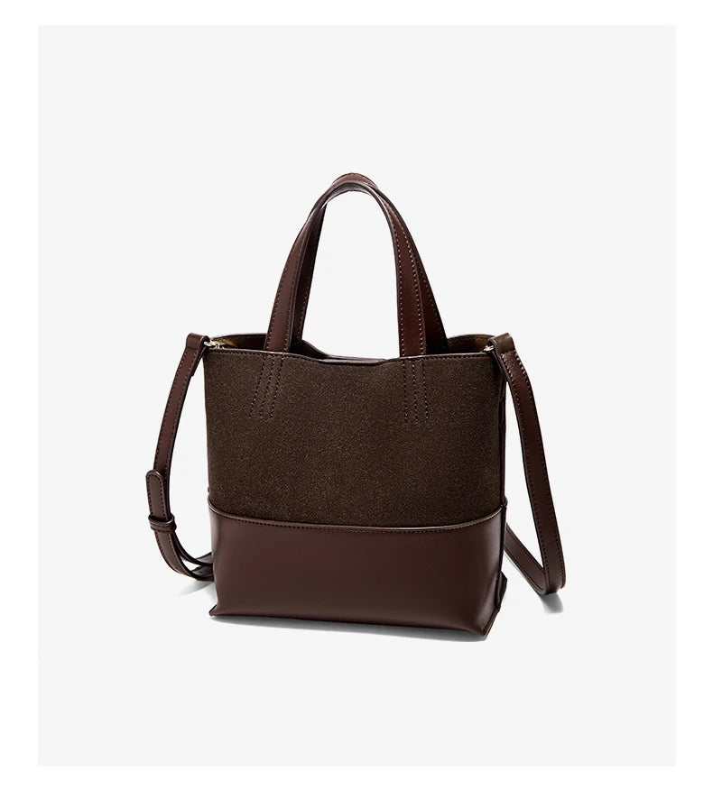 Damen Handtasche aus PU-Leder im Retro-Stil mit großer Kapazität