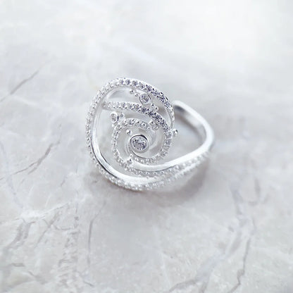 Damen-Ring Welle romantisch massiv Sommer aus Sterlingsilber