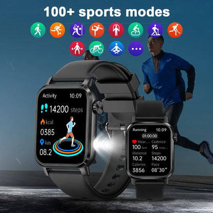 LIGE Neue Für Huawei Xiaomi Smart Uhr Männer Taschenlampe IP68 Wasserdichte Outdoor Sport Tracker 1,85 "HD Bluetooth Anruf Smartwatch