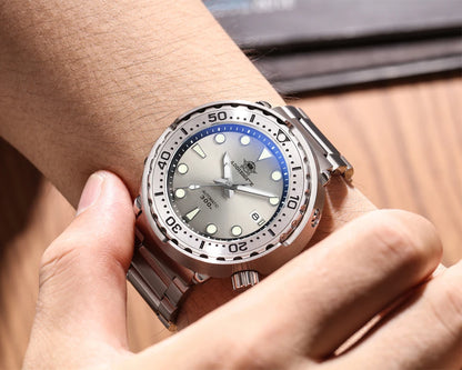 Herren-Luxus-Tuna-Taucheruhr mit Saphirglas und 300 m Tiefe