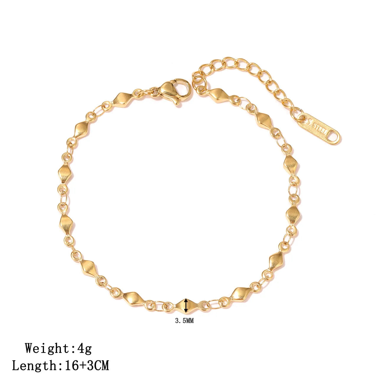 Damen-Gliederarmband geometrisch aus Edelstahl