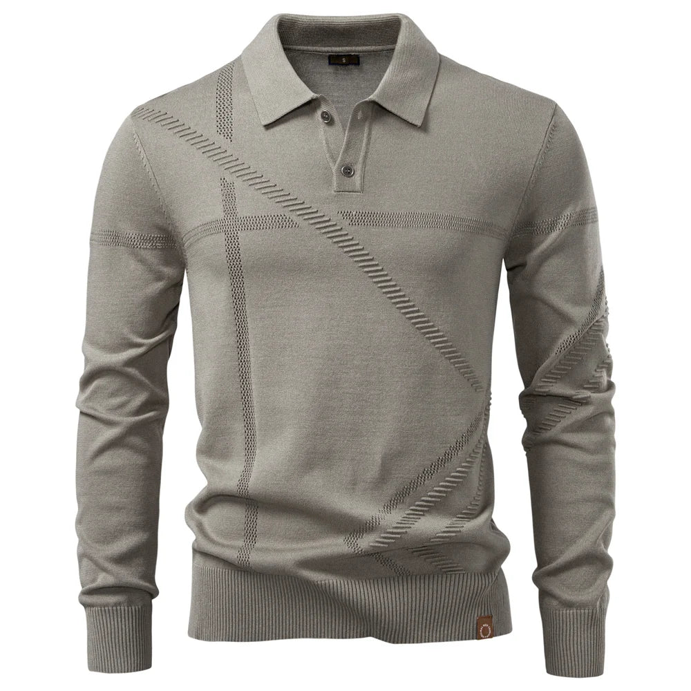 Premium Herren Winterpoloshirt Thermo Warm Elastisch Elegant Casual Top