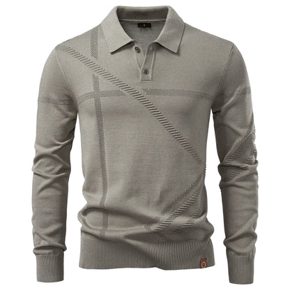 Premium Herren Winterpoloshirt Thermo Warm Elastisch Elegant Casual Top