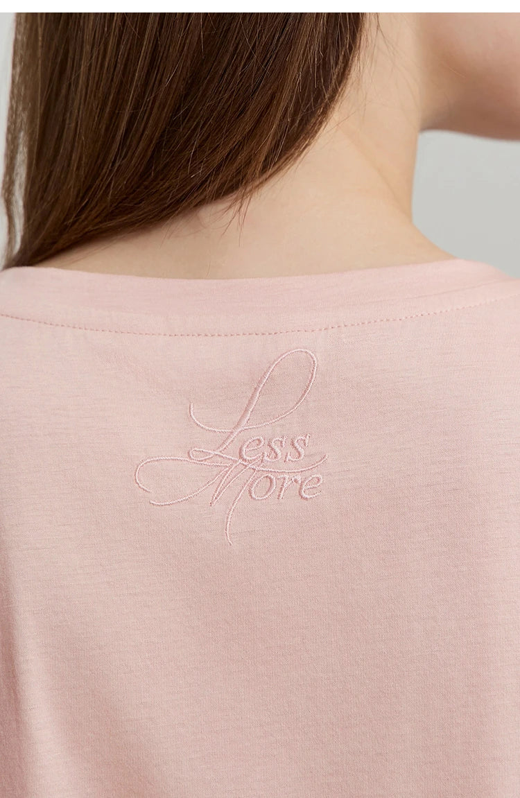 Damen Top im minimalistischen Stil aus einfarbiger mercerisierter Baumwolle