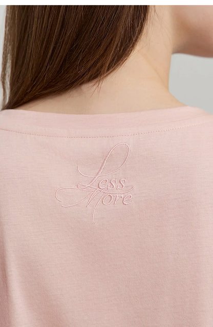 Damen Top im minimalistischen Stil aus einfarbiger mercerisierter Baumwolle