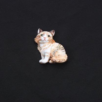 Brosche Tier Emaille Katze Schildkröte Pferd Einhorn Wal Vogel Bunt
