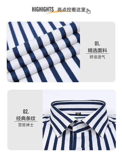 Langarm-Hemd für Herren in Weiß – formell und lässig, koreanischer Stil mit Tasche, ideal für Business und Freizeit.