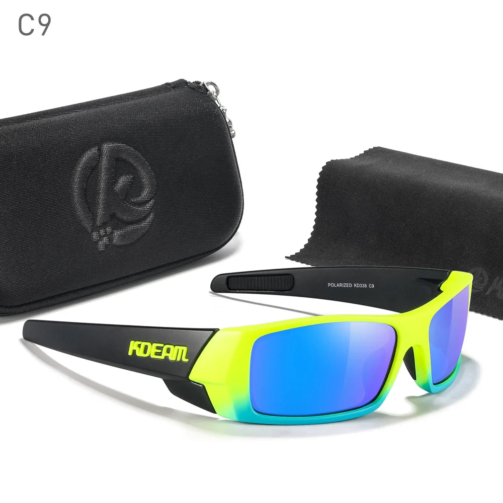 Sonnenbrille Angeln schwarz photochrom Nachtsicht Totenkopf-Etui Herren