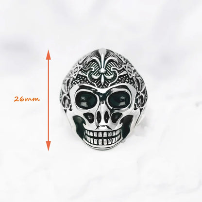 Damen-Ring Lilienschädel geschwärzt Vintage aus Sterlingsilber