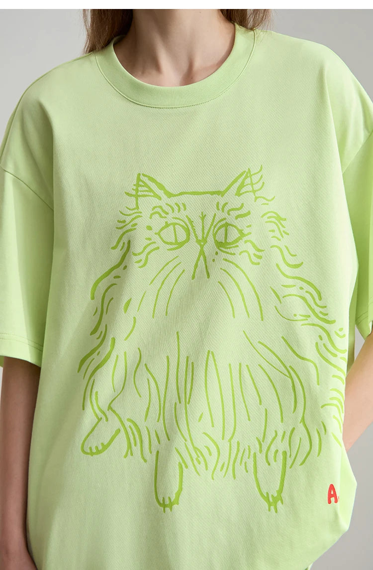 Damen T-Shirt mit Druck im lässigen Rundhals-Stil für das Büro