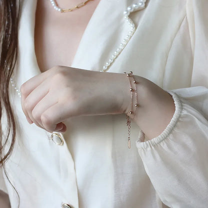 Damen-Armband Doppelperle koreanischer Trend