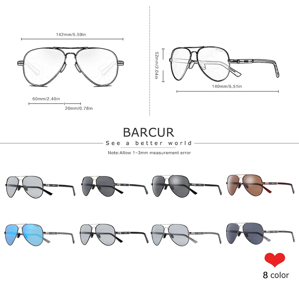 Sonnenbrille Pilot Edelstahl polarisiert Spiegel UV400 Herren B