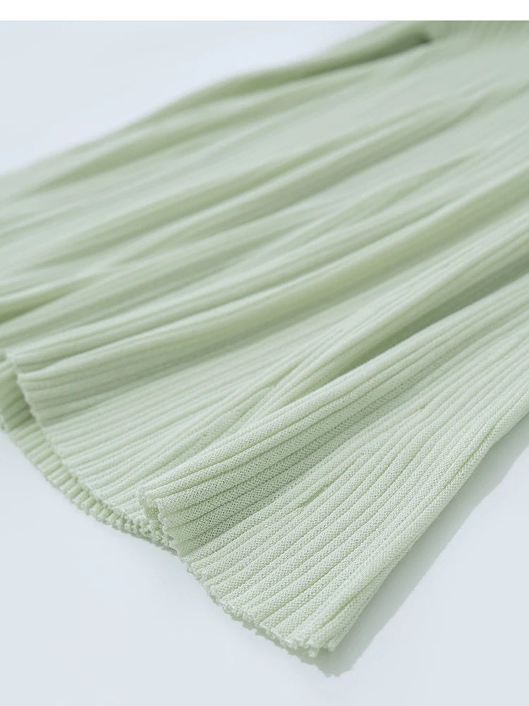 Ärmelsaum am Damenpullover Hellmint, geripptes Bündchen mit feinem Strickrelief
