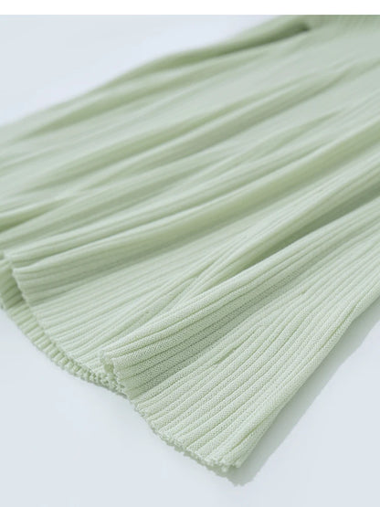 Ärmelsaum am Damenpullover Hellmint, geripptes Bündchen mit feinem Strickrelief