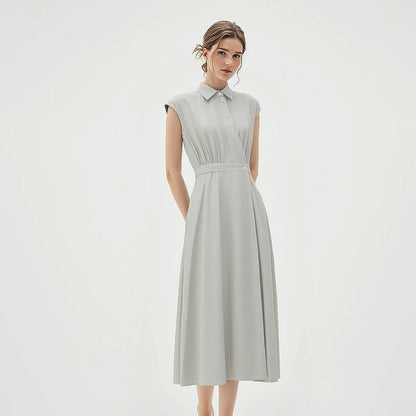Elegantes Damen Midikleid Mit Reverskragen Ideal Für Büro Und Sommer