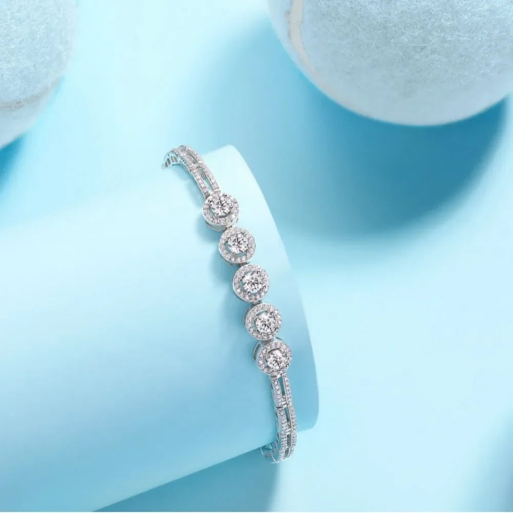 Damen-Armband mit großem Moissanit-Stein