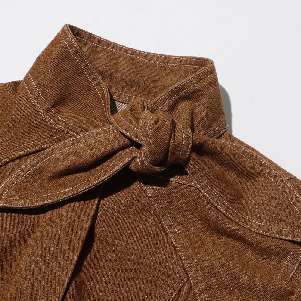 Eleganter Damen-Minirock mit hohem Bund und Schleifendetail – modisches Patchwork-Design für stilvolle Auftritte
