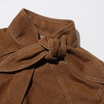 Eleganter Damen-Minirock mit hohem Bund und Schleifendetail – modisches Patchwork-Design für stilvolle Auftritte