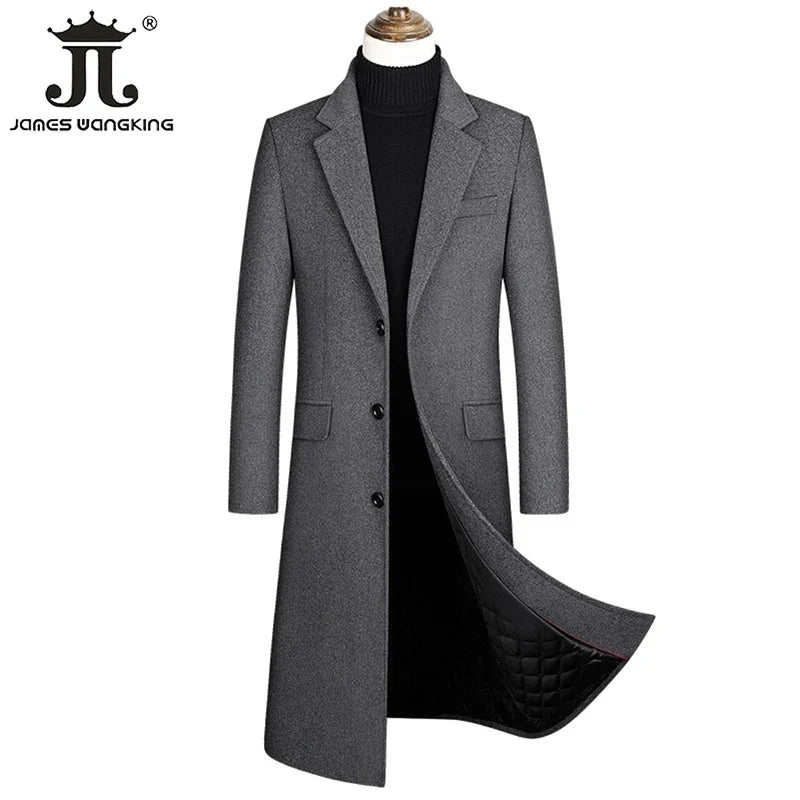 Wollmantel für Herren in Schwarz-Grau – Modern & elegant