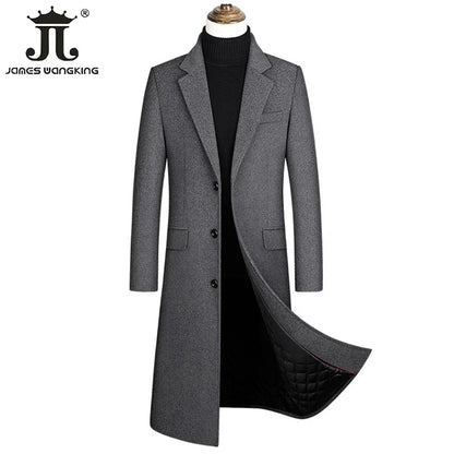 Wollmantel für Herren in Schwarz-Grau – Modern & elegant