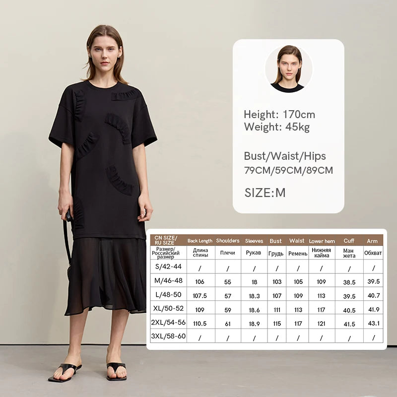 Elegantes Damen Midikleid Mit Lockerem Schnitt Und O-Ausschnitt