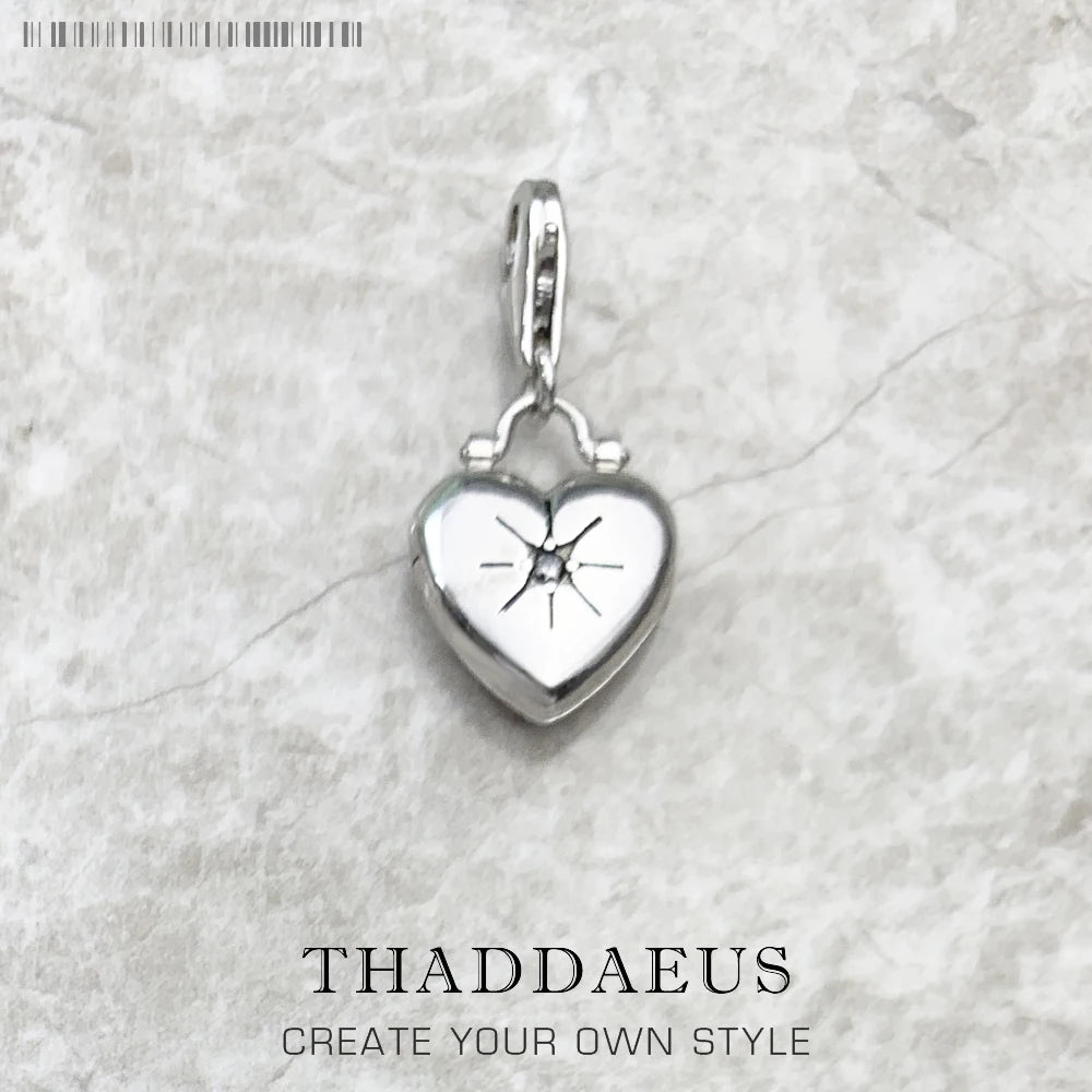 Damen-Charm-Anhänger Herz-Medaillon Vintage II aus Sterlingsilber