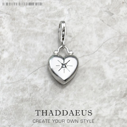 Damen-Charm-Anhänger Herz-Medaillon Vintage II aus Sterlingsilber