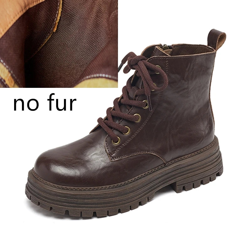 AIYUQI Women's Ankle Boots 2025 New Anti-slip Desert Short Boots Women Winter Platform British Style Women's Booties