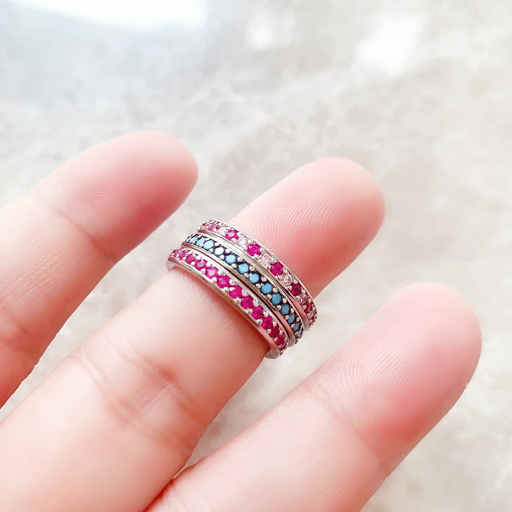 Damen-Ring Eleganz bunte Steine aus Sterlingsilber