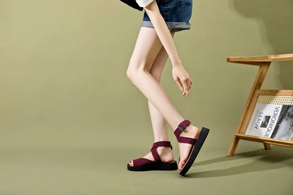 AIYUQI Sandalen für Damen, große Größe, Clip-Zehen, modisch, 2025, neue römische Damen-Sommersandalen, Wildleder, echtes Leder, Strandsandalen für Damen