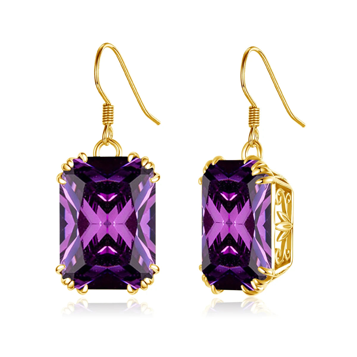 Damen-Tropfenohrringe aus 18K Goldplattierung mit synthetischem Rubin 13x18 mm für besondere Anlässe