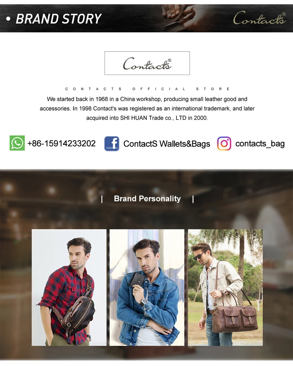 Herren Echtleder Geldbörse Vintage Trifold Haspe Reißverschluss Kartenhalter Geldclip