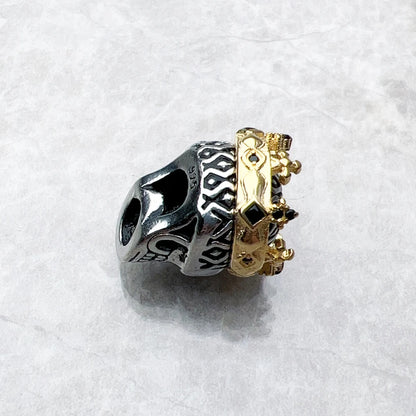 Damen-Charm-Anhänger Totenkopf Krone Karma Punk aus Sterlingsilber